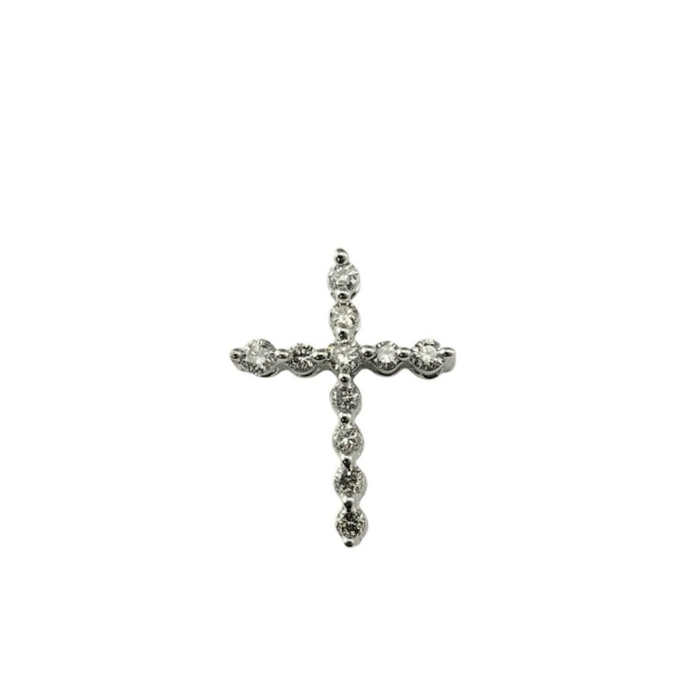 10K Diamond Cross Pendant